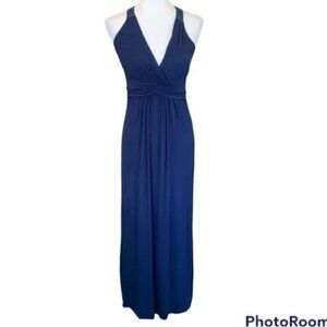 GILLI Gabbie Crochet Back Knit Maxi Dress - Navy Size L